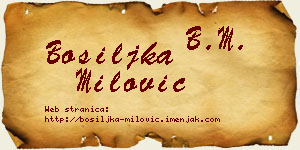 Bosiljka Milović vizit kartica